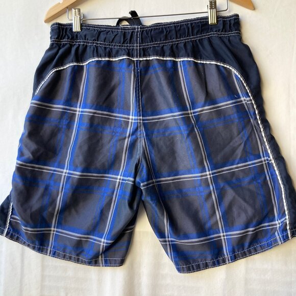 O'Neill Plaid Swim Trunks Mens Size 30 Black Blue Board Shorts Bathing Suit - Picture 2 of 13